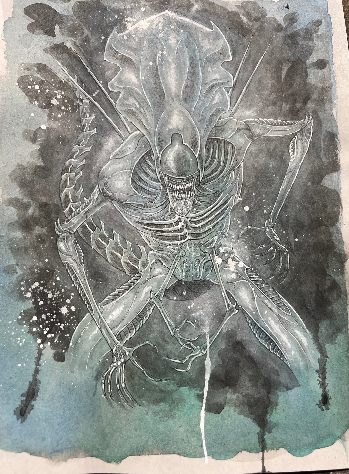 絵画 Alien Donation ALIEN DAY 2025! GOLD FOIL XENOMORPH PRINT / 78Squid